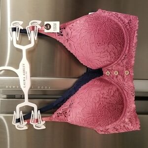 💕LAURA ASHLEY💕 2 Pack Bras ~ Pink & Blue Lace 36C NWT